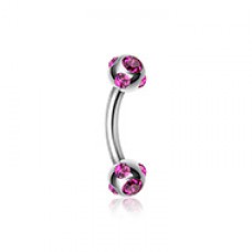 Aurora Gem Ball Curved Barbell Eyebrow Ring