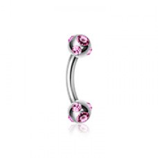 Aurora Gem Ball Curved Barbell Eyebrow Ring