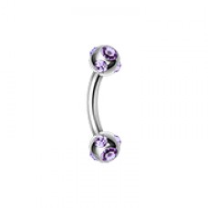 Aurora Gem Ball Curved Barbell Eyebrow Ring