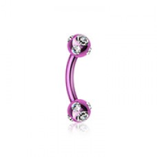 Colorline PVD Aurora Gem Ball Curved Barbell Eyebrow Ring