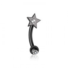 Colorline PVD Sparkle Star Curved Barbell Eyebrow Ring