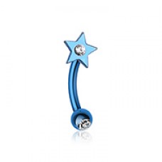 Colorline PVD Sparkle Star Curved Barbell Eyebrow Ring