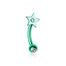 Colorline PVD Sparkle Star Curved Barbell Eyebrow Ring