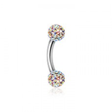 Multi-Sprinkle Dot Curved Barbell Eyebrow Ring