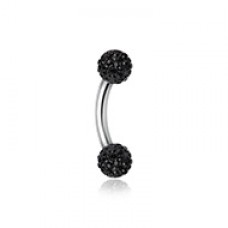 Multi-Sprinkle Dot Curved Barbell Eyebrow Ring