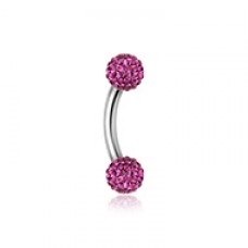 Multi-Sprinkle Dot Curved Barbell Eyebrow Ring
