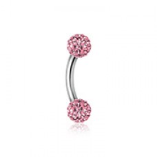 Multi-Sprinkle Dot Curved Barbell Eyebrow Ring