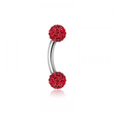 Multi-Sprinkle Dot Curved Barbell Eyebrow Ring