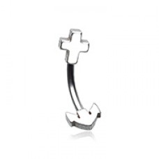 Classic Anchor Curved Barbell Eyebrow Ring