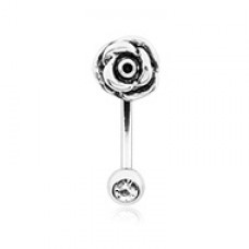 Classic Rose Curved Barbell Eyebrow Ring