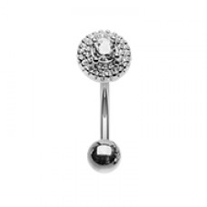 Grand Royal Gem Ball Curved Barbell Eyebrow Ring