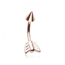 Rose Gold Arrow Katniss Curved Barbell Eyebrow Ring