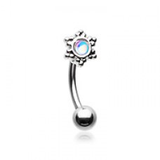 Revo Illumilating Snowflake Curved Barbell Eyebrow Ring