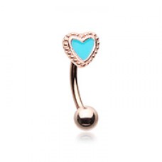 Rose Gold Addicted to Love Curved Eyebrow Ring