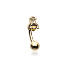 Buzz off Bumble Bee Curved Barbell Eyebrow Ring