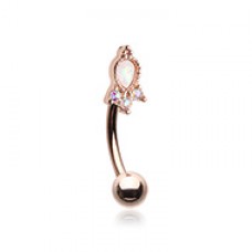 Rose Gold Her Eminence Curved Barbell Eyebrow Ring