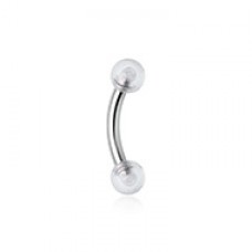 Acrylic Ball Curved Barbell Eyebrow Ring