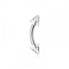 Acrylic Spike Curved Barbell Eyebrow Ring