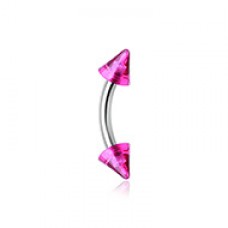Acrylic Spike Curved Barbell Eyebrow Ring