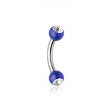 Acrylic Gem Ball Curved Barbell Eyebrow Ring