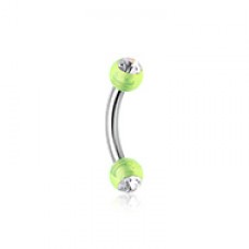 Acrylic Gem Ball Curved Barbell Eyebrow Ring