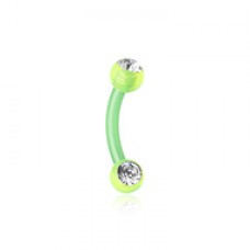 Acrylic Gem Ball Bio Flexible Shaft Curved Barbell Eyebrow Ring