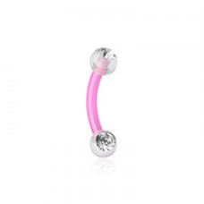 Acrylic Gem Ball Bio Flexible Shaft Curved Barbell Eyebrow Ring