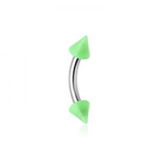 Neon Acrylic Spike Ends Curved Barbell Eyebrow Ring