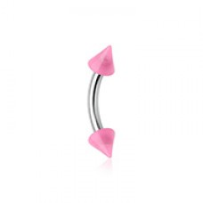 Neon Acrylic Spike Ends Curved Barbell Eyebrow Ring