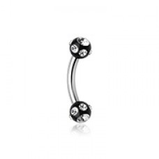 Aurora Gem Ball Acrylic Curved Barbell Eyebrow Ring