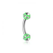 Aurora Gem Ball Acrylic Curved Barbell Eyebrow Ring