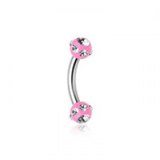 Aurora Gem Ball Acrylic Curved Barbell Eyebrow Ring