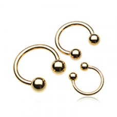 Gold Plated Basic Horseshoe Circular Barbell