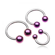 Colorline PVD Ball Ends Steel Horseshoe Circular Barbell