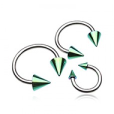 Colorline PVD Spike Ends Steel Horseshoe Circular Barbell