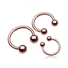 Rose Gold Plated Basic Horseshoe Circular Barbell