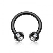 Blackline PVD Aurora Gem Ball Horseshoe Circular Barbell