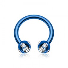 Blackline PVD Aurora Gem Ball Horseshoe Circular Barbell