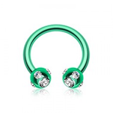 Blackline PVD Aurora Gem Ball Horseshoe Circular Barbell