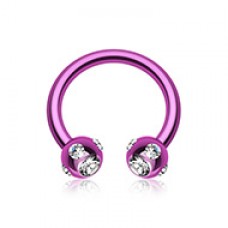 Blackline PVD Aurora Gem Ball Horseshoe Circular Barbell