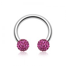 Multi-Sprinkle Dot Multi Gem Horseshoe Circular Barbell