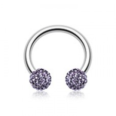 Multi-Sprinkle Dot Multi Gem Horseshoe Circular Barbell