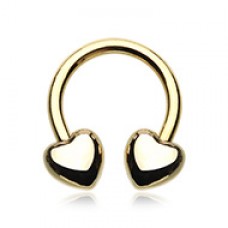 Golden Classic Heart Horseshoe Circular Barbell