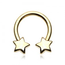 Golden Classic Star Horseshoe Circular Barbell