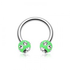 Aurora Gem Ball Acrylic Horseshoe Circular Barbell