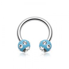 Aurora Gem Ball Acrylic Horseshoe Circular Barbell