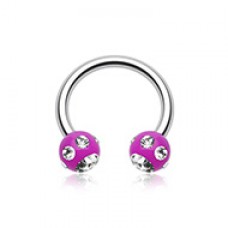 Aurora Gem Ball Acrylic Horseshoe Circular Barbell