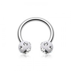 Aurora Gem Ball Acrylic Horseshoe Circular Barbell