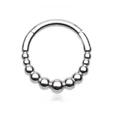 Tribal Ball Steel Seamless Hinged Clicker Ring
