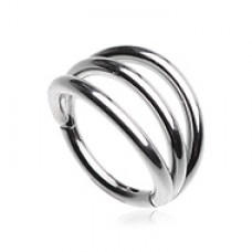 Triple Row Steel Seamless Hinged Clicker Ring